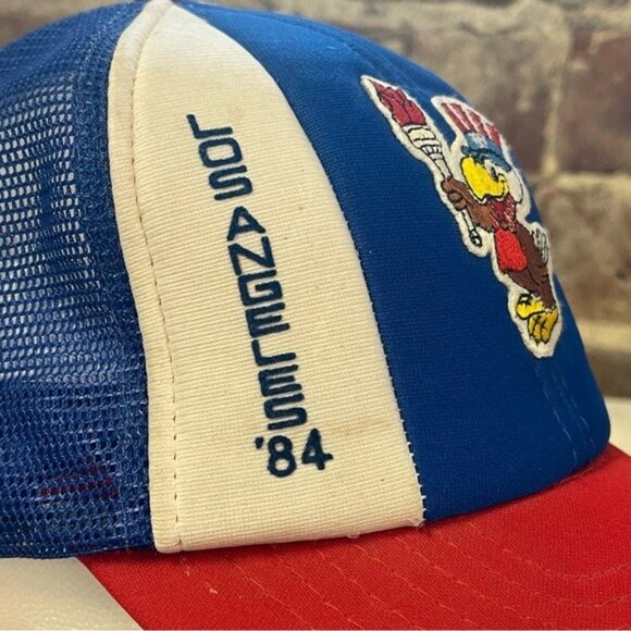 Vintage 1984 Summer Olympics Los Angeles Original Logo Hat In Red White & Blue - Picture 4 of 6